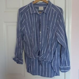 American Eagle Boyfriend Oversized Striped Shirt